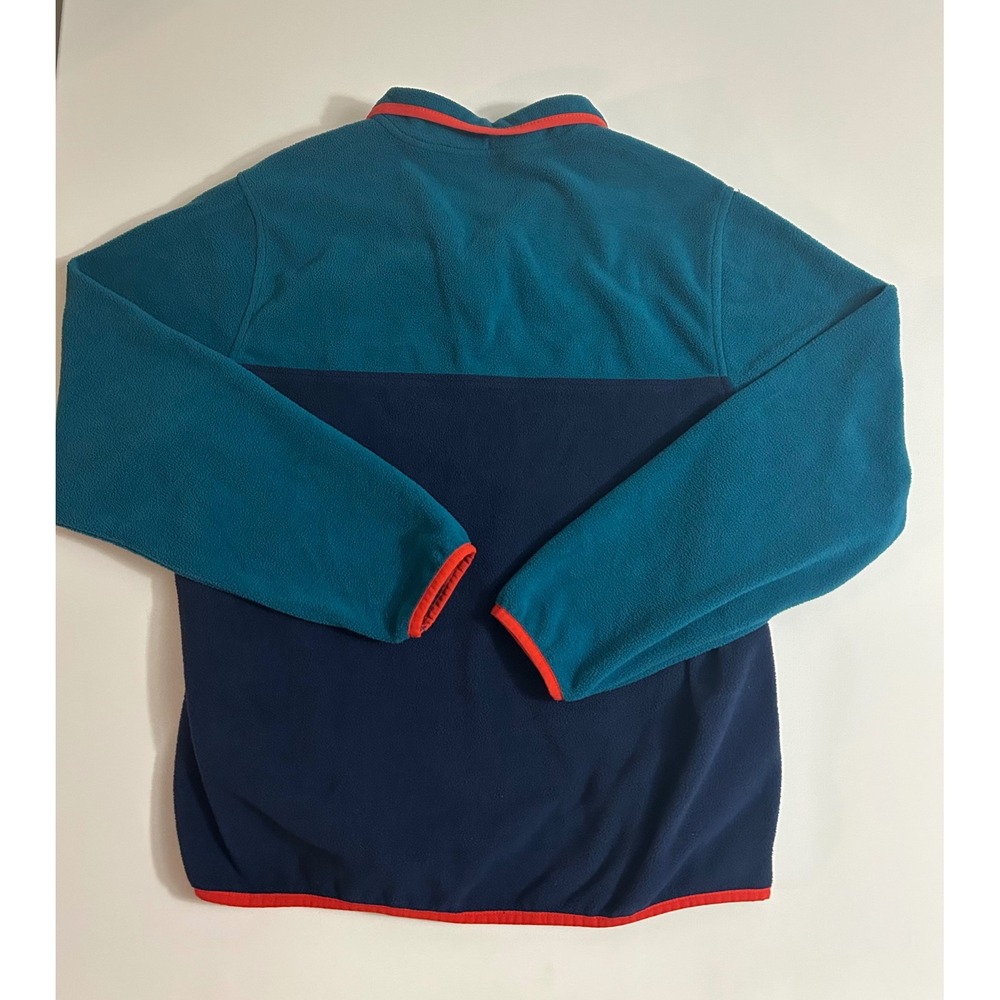 Lands End Womens Teal Navy Colorblock Fleece Pullover L - Picture 5 of 5